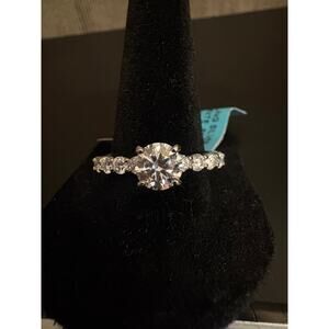 Sz. 10 - 1.64ct VVSD Moissanite 925 Sterling Silver Ring